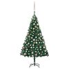 vidaXL Osvetlen&yacute; umel&yacute; vianočn&yacute; stromček s guľami, zelen&yacute; 180 cm, PVC