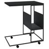 vidaXL Príručný stolík s kolieskami čierny 55x36x63,5cm spracov. drevo