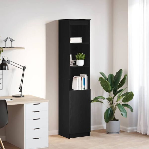 vidaXL Highboard Black Oak 37,5x35x180 cm Engineered Wood