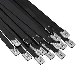 vidaXL Viazac&iacute; p&aacute;s na k&aacute;ble 50 ks 7,9 x 800 mm Čierna