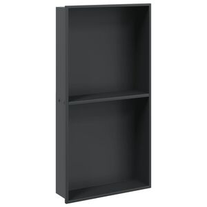vidaXL V&yacute;klenok do sprchy matn&aacute; čierna 32x62x9 cm nerezov&aacute; oceľ