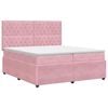 vidaXL Posteľ boxspring s matracom Ružov&aacute; 200 x 200 cm Zamat