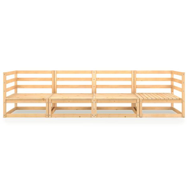 vidaXL 4-miestna záhradná pohovka, borovicový masív