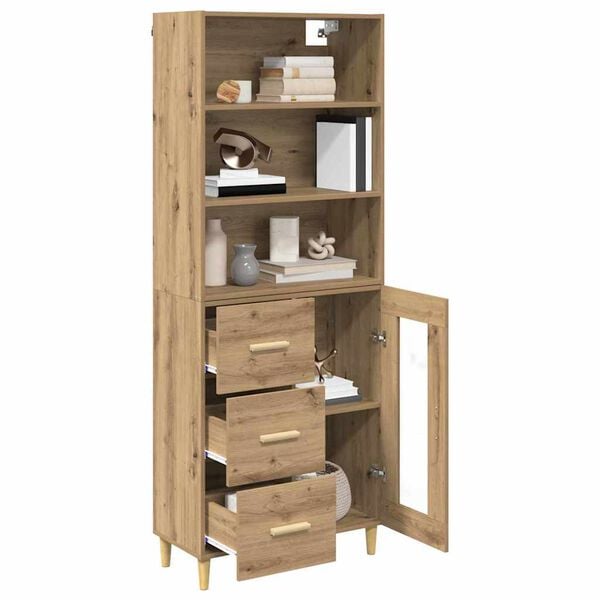 vidaXL Highboard Remeseln&yacute; dub 69,5 x 34 x 180 cm Kompozitn&eacute; drevo