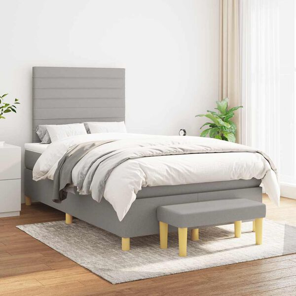 vidaXL Boxspring posteľ s matracom bledosiv&aacute; 120x190 cm l&aacute;tka