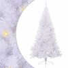 vidaXL Umel&yacute; vianočn&yacute; stromček s 300 LED-i Biela 240 cm PVC a oceľ