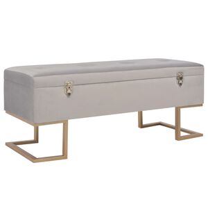 vidaXL Lavica s &uacute;ložn&yacute;m priestorom 105 cm, siv&aacute;, zamat