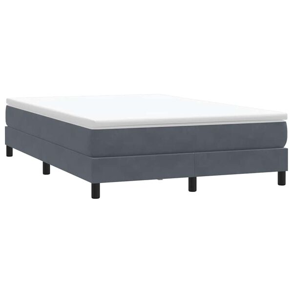vidaXL Posteľn&yacute; r&aacute;m boxspring bez matracom tmavosiv&yacute; 140x220 cm zamat