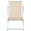 vidaXL Skladacie plážové kreslá 2 ks, krémové, hliník a textilén