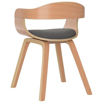 vidaXL Jedálenské stoličky 4ks, svetlosivé, ohýbané drevo a umelá koža
