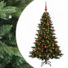 vidaXL Umel&yacute; vianočn&yacute; stromček s vianočn&yacute;mi guľami 120 cm 150 LED