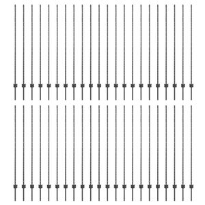 vidaXL Stĺp na plot. 44 pcs Siv&aacute; 200 cm Oceľ