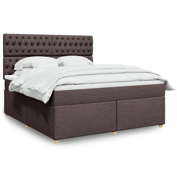 vidaXL Boxspring posteľ s matracom tmavohned&aacute; 180x200 cm l&aacute;tka
