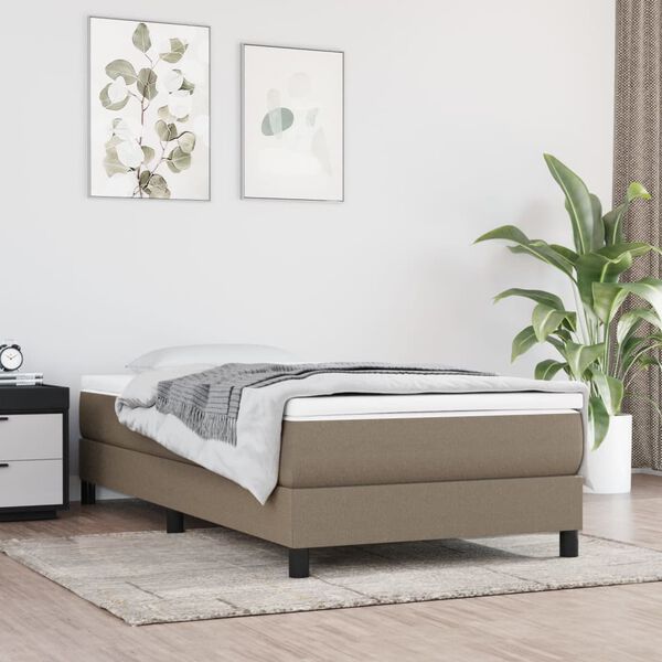 vidaXL Boxspring posteľ s matracom sivohned&yacute; 100x200 cm l&aacute;tka