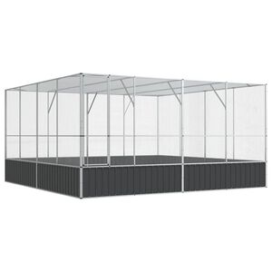 vidaXL Voli&eacute;ra strieborn&aacute; 418x414x212 cm oceľ