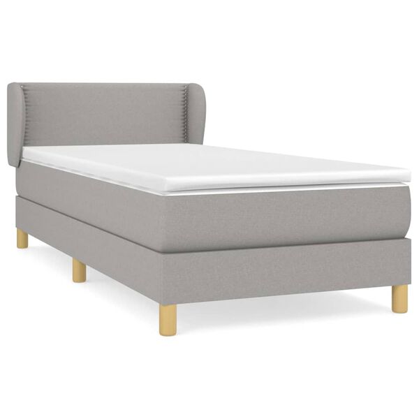 vidaXL Boxspring posteľ s matracom bledosiv&yacute; 100x200 cm l&aacute;tka