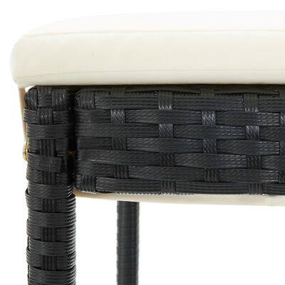 vidaXL Záhradné barové stoličky s vankúšmi 2 ks čierne polyratan