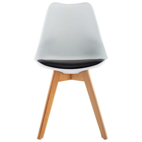 vidaXL Jed&aacute;lensk&aacute; stolička 4 ks, bielo čierna, umel&aacute; koža