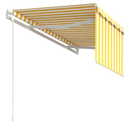 vidaXL Automatická markíza s tienidlom 3x2,5 m žlto-biela