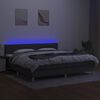 vidaXL Posteľ boxsping s matracom a LED tmavosiv&aacute; 200x200 cm l&aacute;tka