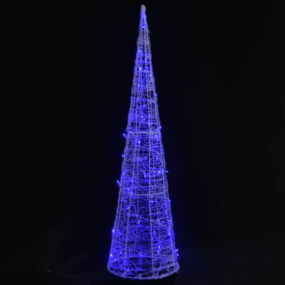 vidaXL Akrylové dekoratívne pyramídové LED svetlo kužeľ modré 120 cm