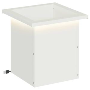 vidaXL Z&aacute;hradn&yacute; kvetin&aacute;č s LED Biela 30 x 30 x 30 cm Oceľ