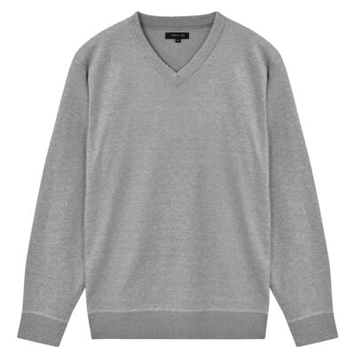 vidaXL Pánsky sveter s výstrihom do V 5 ks šedý XL
