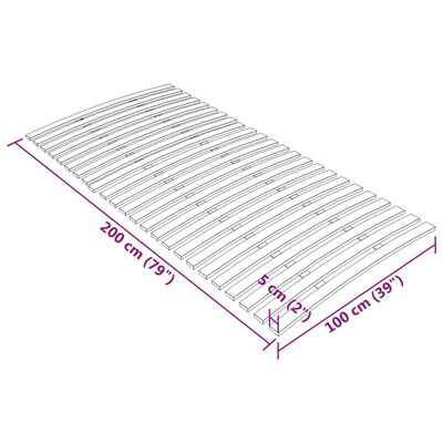 vidaXL Lamelový posteľný rošt s 24 lamelami 100x200 cm