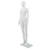 vidaXL D&aacute;mska figur&iacute;na, sklenen&yacute; podstavec, leskl&aacute; biela 175 cm
