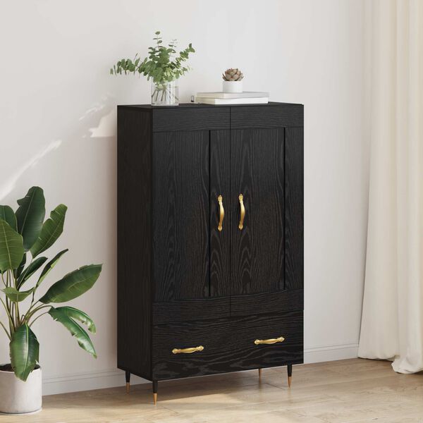 vidaXL Highboard Čierny dub 69,5 x 31 x 115 cm Kompozitn&eacute; drevo