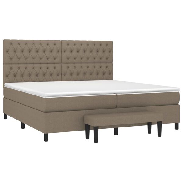 vidaXL Boxspring posteľ s matracom sivohned&yacute; 200x200 cm l&aacute;tka