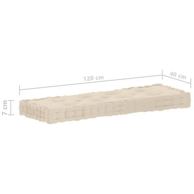 vidaXL Podlahové podložky na paletový nábytok 4 ks béžové bavlna