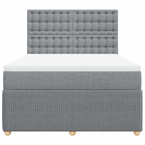vidaXL Boxspring posteľ s matracom bledosiv&aacute; 140x200 cm l&aacute;tka
