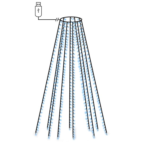 vidaXL Sveteln&aacute; sieť na vianočn&yacute; stromček 400 LED, modr&aacute; 400 cm