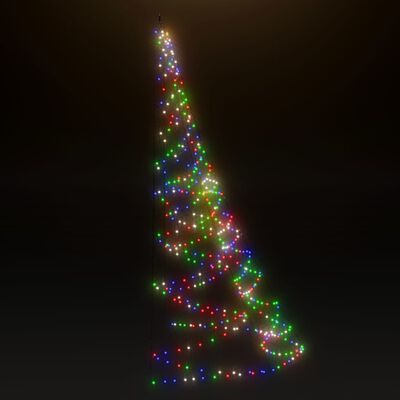 vidaXL Nástenný stromček s háčikom 260 LED, farebný 3 m, dovnútra/von
