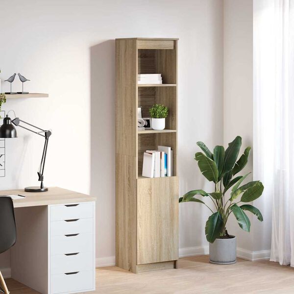 vidaXL Highboard Dub Sonoma 37,5x35x180 cm Kon&scaron;trukt&eacute;rske drevo