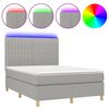 vidaXL Posteľ boxsping s matracom a LED bledosiv&aacute; 140x190 cm l&aacute;tka