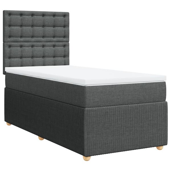 vidaXL Boxspring posteľ s matracom tmavosivá 90x190 cm látka