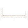 vidaXL R&aacute;m postele s čelom biely mal&eacute; jednol&ocirc;žko mas&iacute;vne drevo