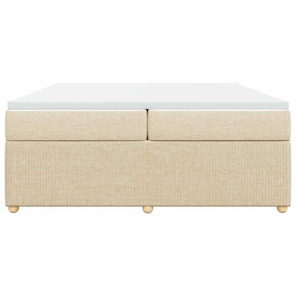 vidaXL Boxspring posteľ s matracom kr&eacute;mov&aacute; 200x200 cm l&aacute;tka
