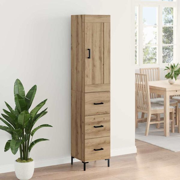 vidaXL Highboard Remeseln&yacute; dub 34,5 x 34 x 180 cm Kompozitn&eacute; drevo