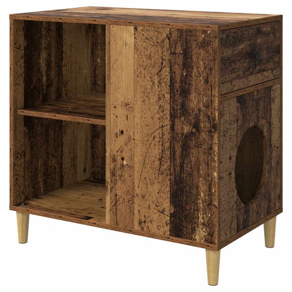 vidaXL Mačka Dom Star&eacute; drevo 72 x 42.5 x 70 cm Kompozitn&eacute; drevo