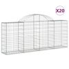 vidaXL Obl&uacute;kov&eacute; gabionov&eacute; ko&scaron;e 20ks 200x30x80/100cm pozinkovan&eacute; železo