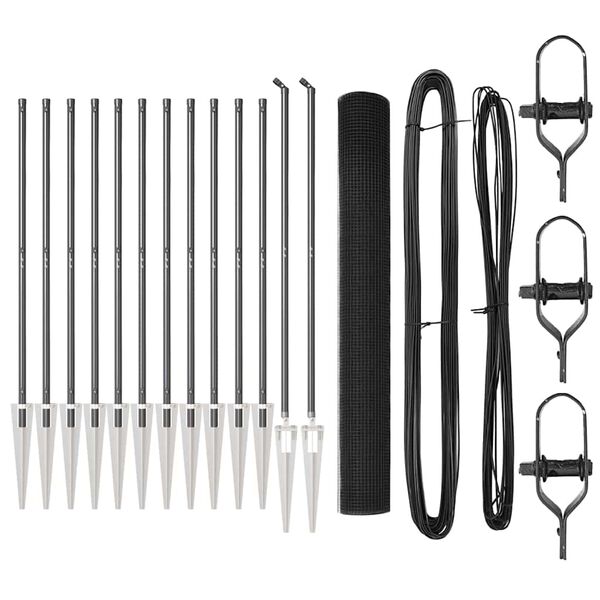 vidaXL Stĺp na plot. Siv&aacute; 25 x 1,2 m (19 x 19 mm pletivo) Ocel a PVC