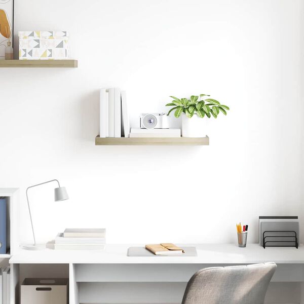 vidaXL Pl&aacute;vaj&uacute;ca n&aacute;stenn&aacute; polica, dubov&aacute; 60x23,5x3,8 cm, MDF