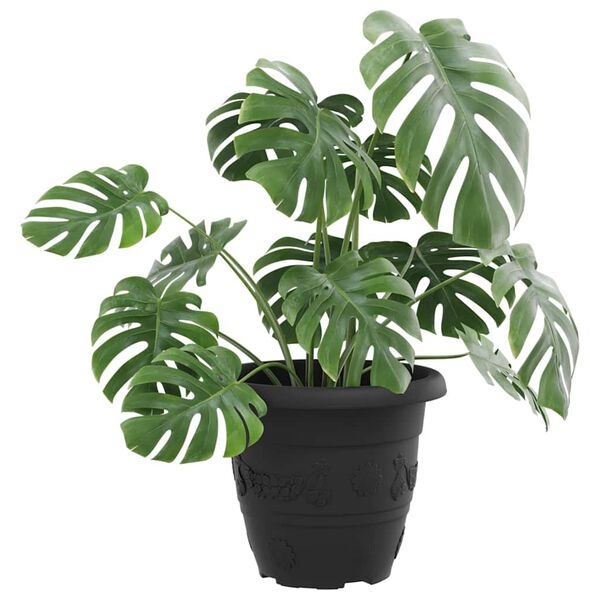 vidaXL Kulat&yacute; kvetin&aacute;č 6 pcs Čierna &Oslash; 26 x 21.5 cm Plast