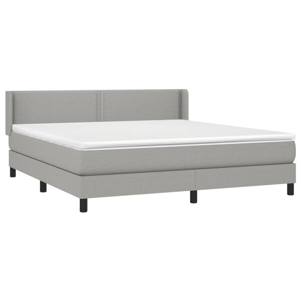 vidaXL Boxspring posteľ s matracom bledosiv&aacute; 180x200 cm l&aacute;tka