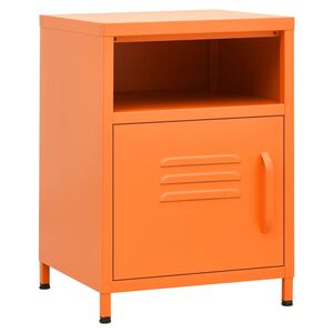 vidaXL Nočn&yacute; stol&iacute;k oranžov&yacute; 35x35x51 cm oceľ