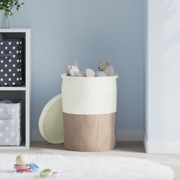 vidaXL &Uacute;ložn&yacute; k&ocirc;&scaron; s vekom hnedo-biely &Oslash;37x50 cm bavlna