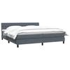 vidaXL Posteľn&yacute; r&aacute;m boxspring s matracom tmavosiv&yacute; 180x210 cm zamat